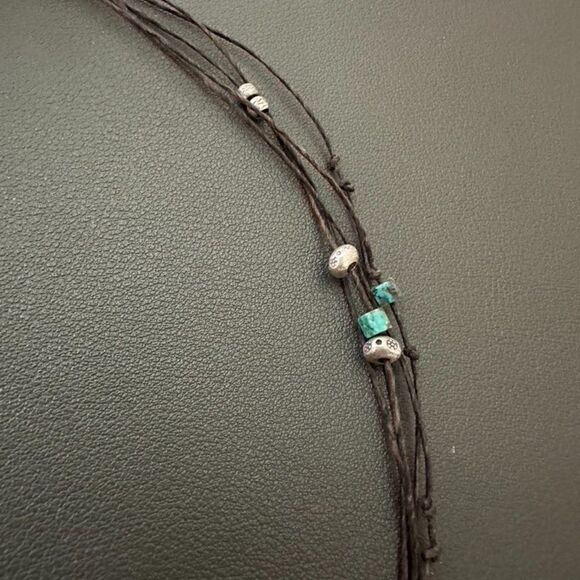 Vintage Sterling Silver CFJ Turquoise Bead Pearl Pendant Necklace - Picture 6 of 8